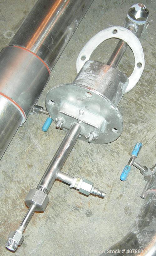 Used Niro/Bowen #1 Tower Gas Heated Spray Dryer, 316 stainless steel. Approximately 30'' diameter x 74' straight side x 36'' coned bottom chamber. Inlet air temp 500 deg C maximum. Airflow 250 cfm at...