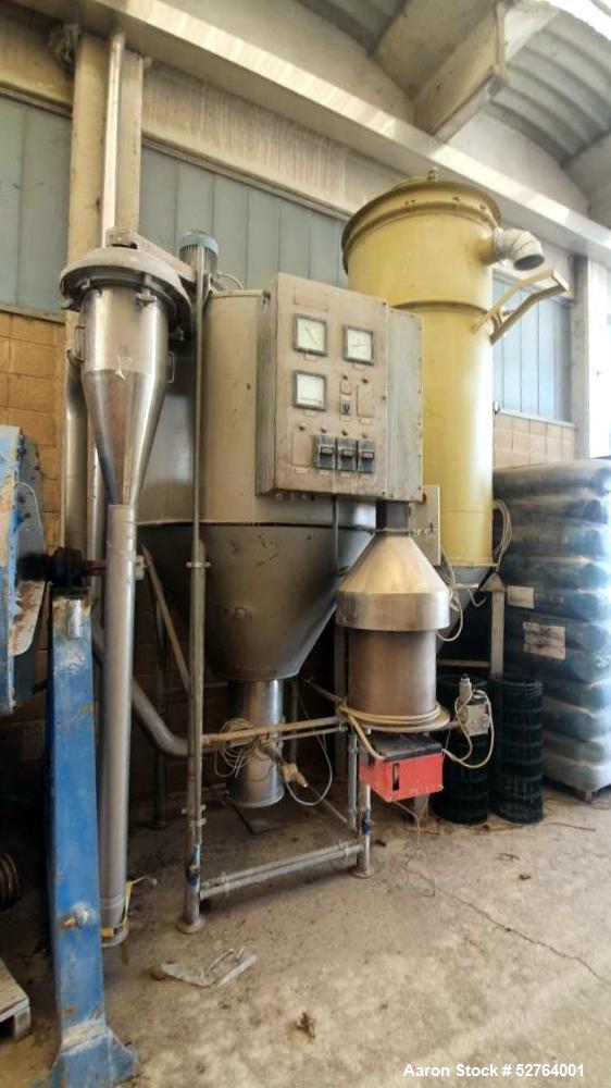 Used- GEA Niro Production Minor Spray Dryer, Stainless Steel. Approximate 46.8" (1200 mm) diameter x 31.2" (800 mm) straight...