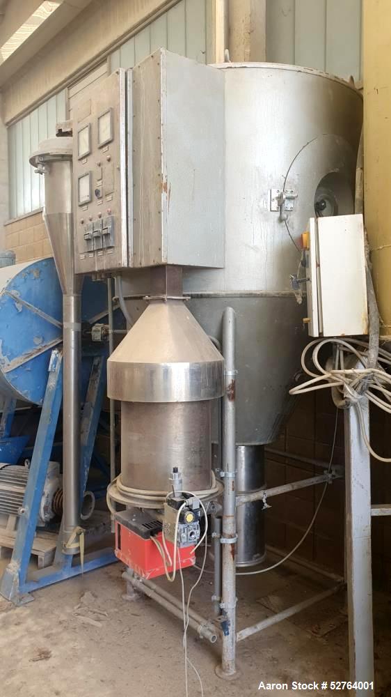 Used- GEA Niro Production Minor Spray Dryer, Stainless Steel. Approximate 46.8" (1200 mm) diameter x 31.2" (800 mm) straight...