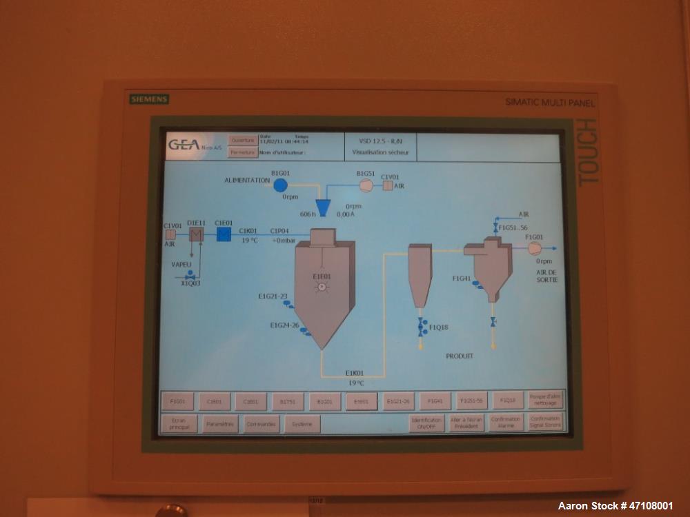 Used Niro Spray Dryer, Type SD 12.5 R/N.