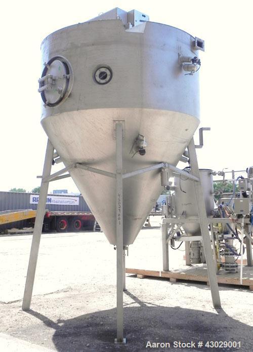 Used GEA Niro Spray Dryer, Model SD-6.3N, 316 Stainless Steel. Fountain nozzle type dryer. Drying chamber is approximately 6' 5" (2.0 meters) diameter x 6' 5" ( 2.0 meters) high with a 60 degree coni...