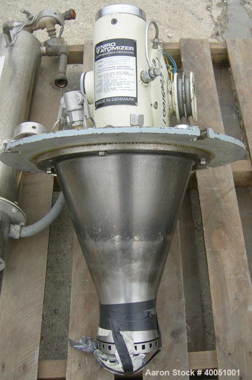Used: Niro 'UTILITY' Atomizer Spray Dryer. 316 stainless steel. Chamber measures 48" diameter x 30" straight side x 36" cone...