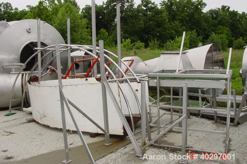 Used Niro spray tower/spray dryer. 23' diameter x 41' tall, 304 stainless steel construction. Main chamber is double walled and insulated. Unit has a fluid bed unit with three steam coil heater units...