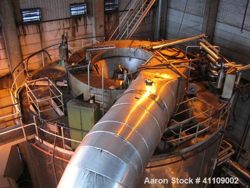 Used Niro Spray Dryer. Material of construction is stainless steel. Capacity 5 tons per hour. 34.13' diameter x 42.25' high (10500 mm x 13000 mm high). Atomizer head. Power supply is 500 volt/50 cycl...