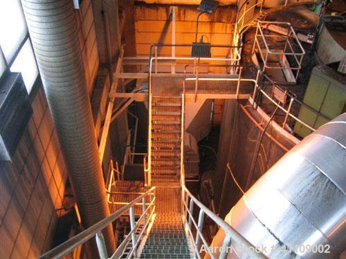 Used Niro Spray Dryer. Material of construction is stainless steel. Capacity 5 tons per hour. 34.13' diameter x 42.25' high (10500 mm x 13000 mm high). Atomizer head. Power supply is 500 volt/50 cycl...