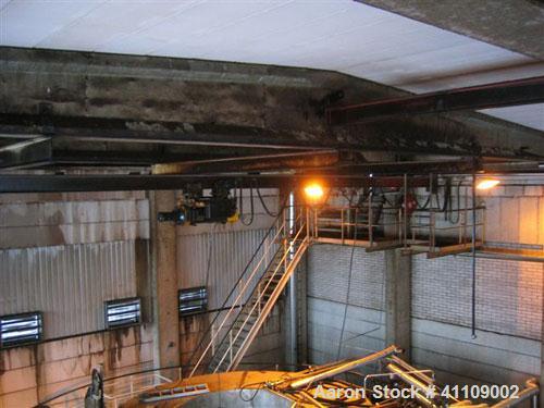 Used Niro Spray Dryer. Material of construction is stainless steel. Capacity 5 tons per hour. 34.13' diameter x 42.25' high (10500 mm x 13000 mm high). Atomizer head. Power supply is 500 volt/50 cycl...