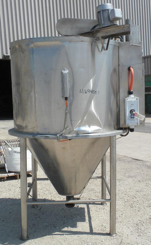 Used Niro Versitile Utility Spray Dryer, 304 stainless steel. Up to 10 to 25 kilograms an hour (22-55#) evaporation capacity. Electrically heated chamber 48" diameter x 30" straight side x 36" coned ...