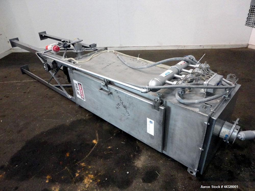 Used Niro Versatile Utility Spray Dryer, 316 Stainless Steel. Up to 10 to 15 kilograms an hour (22 to 33 pounds) evaporation capacity. Gas fired air heated chamber 48" diameter x 38-1/2" straight sid...