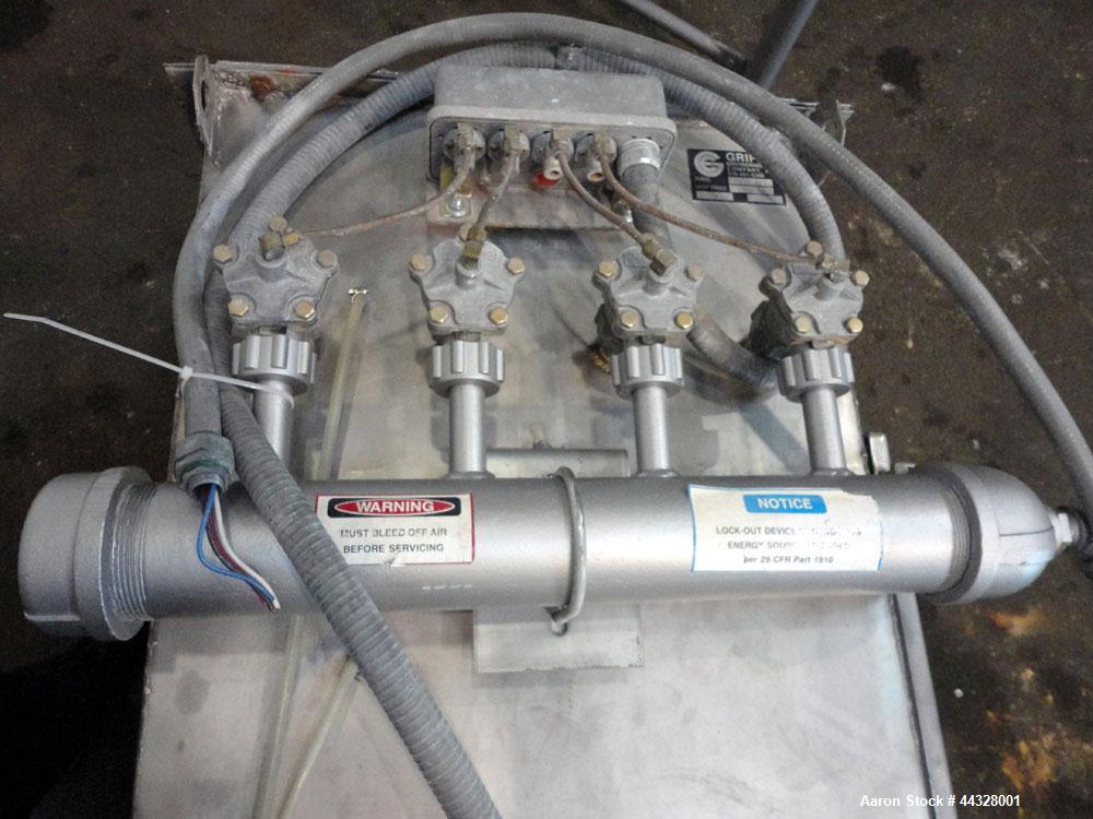 Used Niro Versatile Utility Spray Dryer, 316 Stainless Steel. Up to 10 to 15 kilograms an hour (22 to 33 pounds) evaporation capacity. Gas fired air heated chamber 48" diameter x 38-1/2" straight sid...