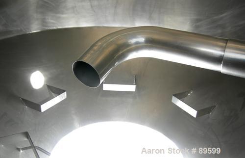 Used Ohkawara style Spray Dryer, 304 stainless steel. Electrically heated chamber 63" diameter x 33" straight side x 26" coned bottom, missing clamp-on bottom outlet section. Top mounted atomizer, no...