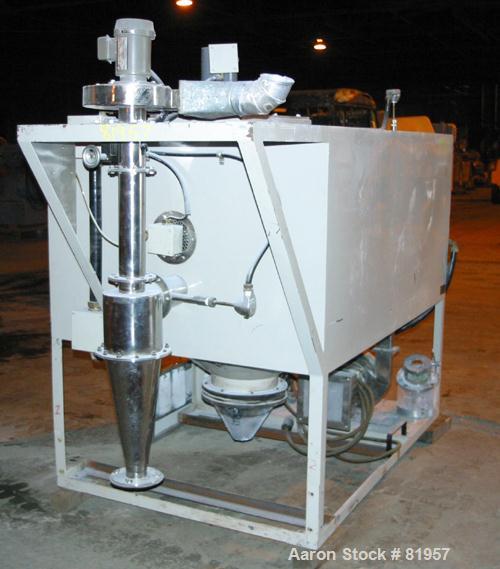Used PTX Pentronix Multi-Sprayer, Model 370, Stainless Steel. Electrically heated chamber 39" diameter x 27" straight side x coned bottom. 10" bottom outlet. Self-contained heat source with blower, s...