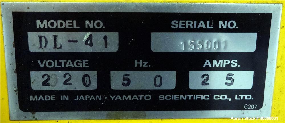 Used Yamato Laboratory Spray Dryer, Model DL-41.