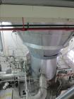 Used Niro Spray Tower Dryer. Originally designed for 12,500 pounds / hour of water evaporation. The dryer capacity was increased to 15,000 pounds / hour at 65,000 SCFM of air flow.  The Dryer is constructed of 316 L Stainless Steel. The dryer is a Standard Tall Form Dryer equipped with an integral static Fluid Bed Dryer and external Vibratory Fluid Bed Cooler. Both beds have heaters and the VFB also had a Cooler. The Dryer was equipped with fines return and agglomeration capabilities as an opti