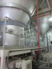 Used Niro Spray Tower Dryer. Originally designed for 12,500 pounds / hour of water evaporation. The dryer capacity was increased to 15,000 pounds / hour at 65,000 SCFM of air flow.  The Dryer is constructed of 316 L Stainless Steel. The dryer is a Standard Tall Form Dryer equipped with an integral static Fluid Bed Dryer and external Vibratory Fluid Bed Cooler. Both beds have heaters and the VFB also had a Cooler. The Dryer was equipped with fines return and agglomeration capabilities as an opti