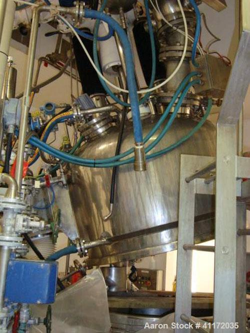 Used Comber TurboDry Agitated Vacuum Pan Dryer, Model TD300, Hastelloy. Approximately 300 litre capacity. Internal rated full vacuum design pressure at 125 deg C (257 F). Sainless steel external jack...