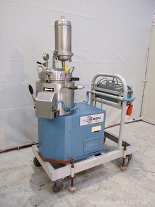 Used Guedu 12 NO/PO Mixer/Dryer. 10 liters (2.5 gallons) working capacity, made of stainless steel, double envelope heating, pan diameter 275 mm (11").