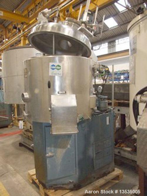 Used-Guedu 350 NO/PO mixer/dryer, 250 liters (66 gallons) working capacity, 11 kW (15 hp) motor, made of stainless steel, do...