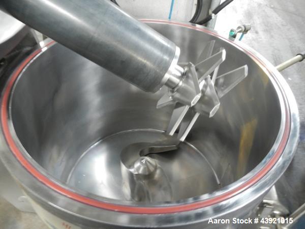 Used Rosenmund / Guedu Pan Dryer, 100 Liter Capacity, Hastelloy C22 construction. Approximately 21.6" diameter x 19" straight side, dish top, flat bottom. 316L Stainless steel 1/2 pipe coil jacket on...