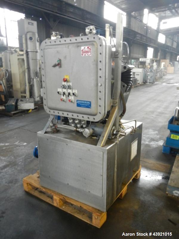 Used Rosenmund / Guedu Pan Dryer, 100 Liter Capacity, Hastelloy C22 construction. Approximately 21.6" diameter x 19" straight side, dish top, flat bottom. 316L Stainless steel 1/2 pipe coil jacket on...