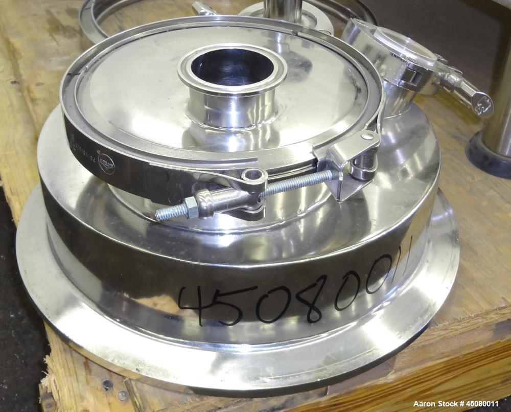 Used Sweco Pharmasep Lab Filter Dryer, Model PH12, 316 Stainless Steel. Sanitary design. Batch capacity dry solids bases 0.9 to 6.5 pounds, pressure rating 30 psi, product screen nominal diameter are...