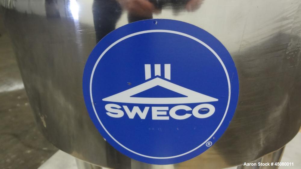 Used Sweco Pharmasep Lab Filter Dryer, Model PH12, 316 Stainless Steel. Sanitary design. Batch capacity dry solids bases 0.9 to 6.5 pounds, pressure rating 30 psi, product screen nominal diameter are...