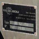 USED: Guedu /Jaygo pan dryer, model 90 N0/P0, 316L stainless steel product contact areas. Nominal capacity 104 liters (3.7 cu ft). Vessel 21-5/8
