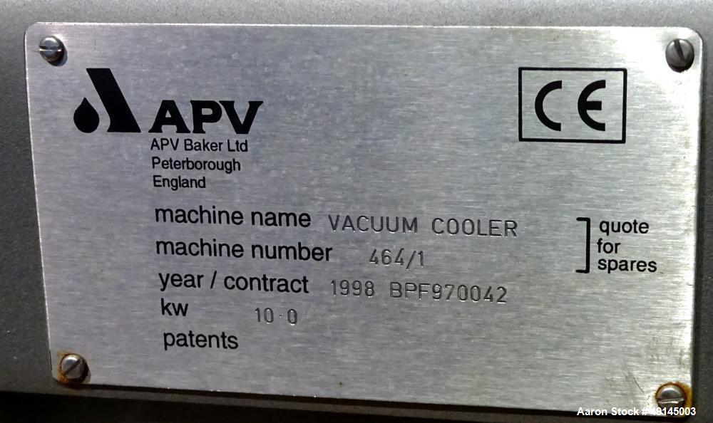 Used- APV Vacuum Cooler, Model Vacuum Cooler, 304 Stainless Steel.