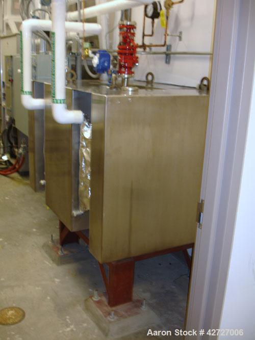 Used Steri Tech Bucher Vacuum Shelf Dryer, Type VTS E13M2, 3 square meter (30 square feet), 316L stainless steel. Halar lined chamber, shelves and door, (4) 41.75" wide x 39.5" deep shelves rated 
-1...