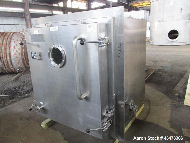 Used Bucher Vacuum Shelf Dryer, Model VTS8MT2. 8 Square meter (86 square feet) shelf area, Hastelloy C276 construction. Internal chamber rated -1/+ 9.5 bar (136.3 psi) at 150 degrees C. 304 Stainless...