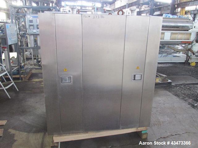 Used Bucher Vacuum Shelf Dryer, Model VTS8MT2. 8 Square meter (86 square feet) shelf area, Hastelloy C276 construction. Internal chamber rated -1/+ 9.5 bar (136.3 psi) at 150 degrees C. 304 Stainless...
