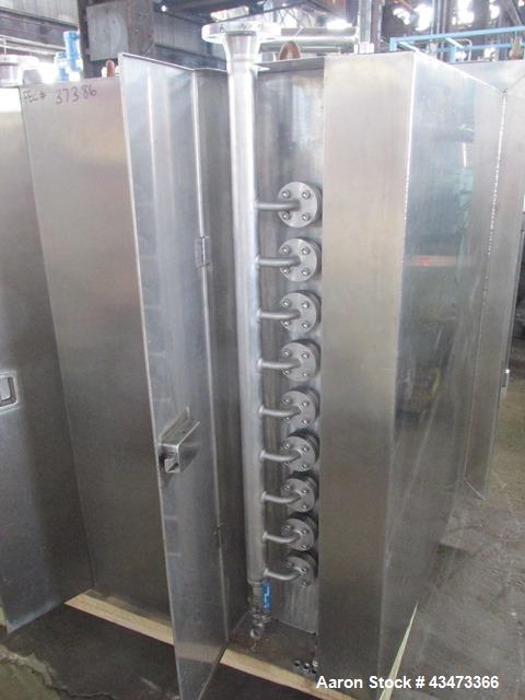 Used Bucher Vacuum Shelf Dryer, Model VTS8MT2. 8 Square meter (86 square feet) shelf area, Hastelloy C276 construction. Internal chamber rated -1/+ 9.5 bar (136.3 psi) at 150 degrees C. 304 Stainless...