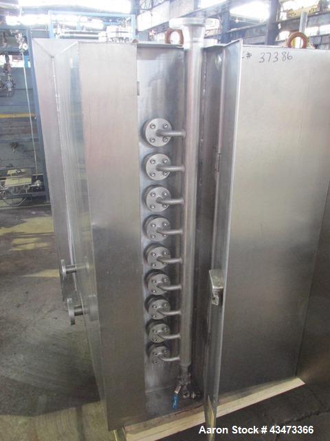 Used Bucher Vacuum Shelf Dryer, Model VTS8MT2. 8 Square meter (86 square feet) shelf area, Hastelloy C276 construction. Internal chamber rated -1/+ 9.5 bar (136.3 psi) at 150 degrees C. 304 Stainless...
