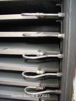 USED: Devine vacuum shelf dryer, approx 185 sq ft surface area, castaluminum. Unit has 17 heated shelves (16 usable) 42" wide x 42" deepon 3-1/2" spacing. Chamber is 43" wide x 77" tall x 48" deep. H...