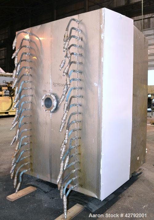 Used Hull Vacuum Shelf Dryer, Model 10GS20, Approximately 350 Square Feet. (19) 309 Stainless U stamped jacketed shelves 44" wide x 58-3/4" deep x 1" thick rated 50 psi at 300 deg.f.. 3-1/4" Spacing ...