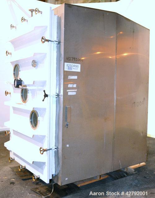 Used Hull Vacuum Shelf Dryer, Model 10GS20, Approximately 350 Square Feet. (19) 309 Stainless U stamped jacketed shelves 44" wide x 58-3/4" deep x 1" thick rated 50 psi at 300 deg.f.. 3-1/4" Spacing ...