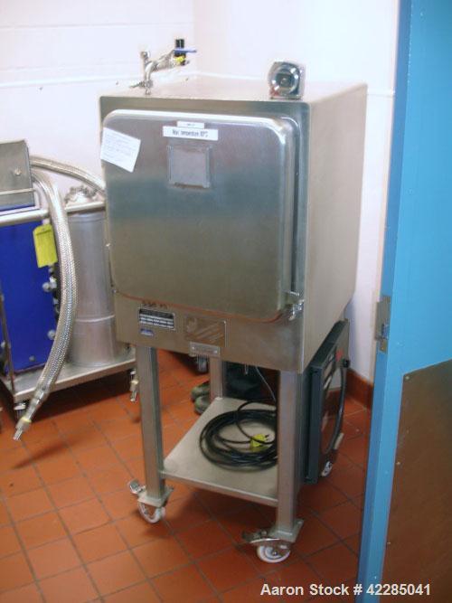 Used Stainless Steel Industries Vacuum Shelf Dryer, 7 square feet, model NO2911, stainless steel. Designed for (3) 18" x 21" shelves, jacketed chamber. Serial #S-7904, built 2004. Price includes 15% ...