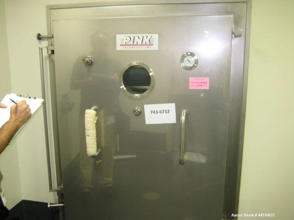 Used Stainless Steel Pink Thermosysteme Gmbh Vacuum Tray Dryer, Model VT-1100-950-1550-5