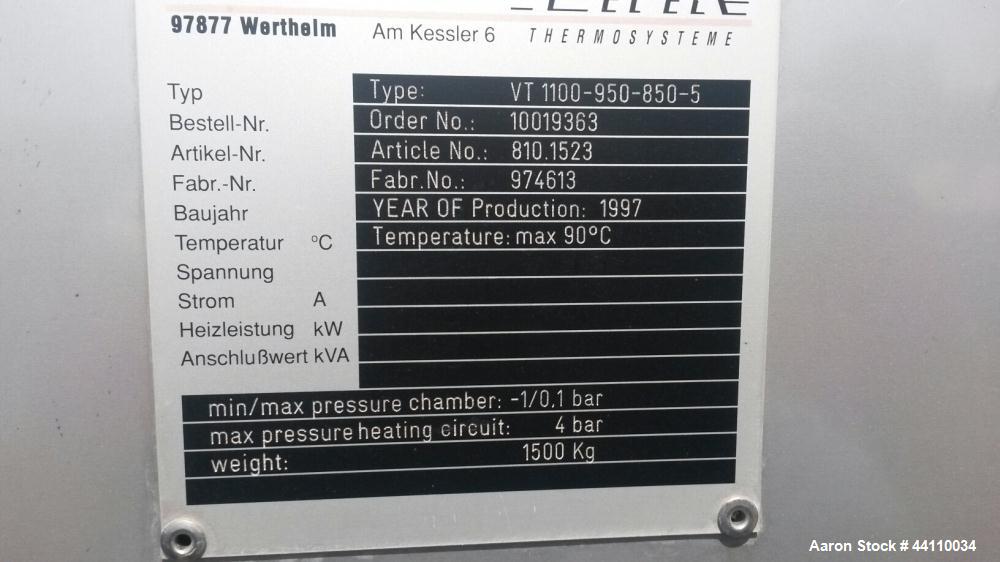 Used Stainless Steel Pink Thermosysteme Gmbh Vacuum Tray Dryer, Model VT-1100-9