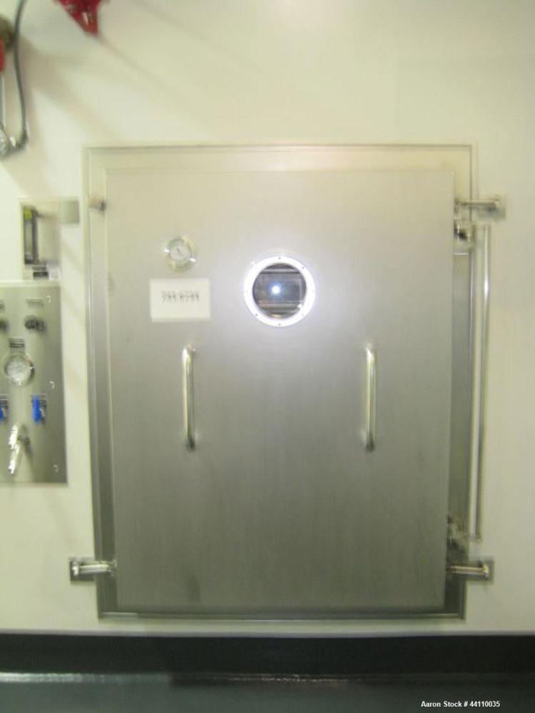 Used Pink Thermosysteme Gmbh Vacuum Tray Dryer, Approximate 110 Square Feet, Model VT-1100-950-1550-10, Stainless Steel. Chamber rated 4 Bar (60 PSI)/Full Vacuum. (9) 316L Trays approximate 43" x 37"...