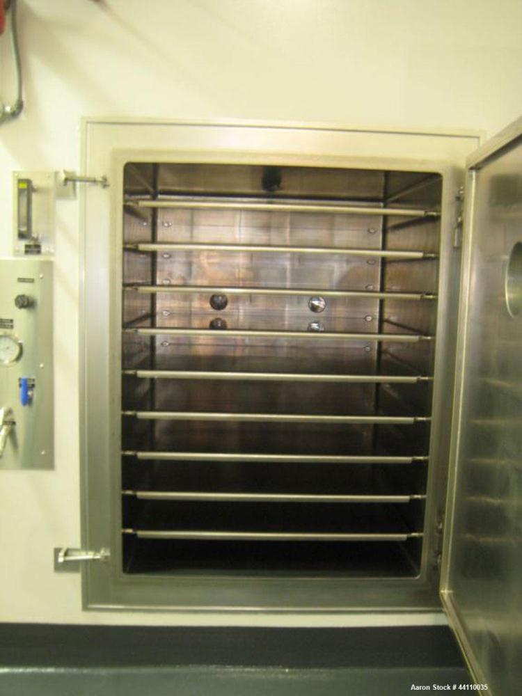 Used Pink Thermosysteme Gmbh Vacuum Tray Dryer, Approximate 110 Square Feet, Model VT-1100-950-1550-10, Stainless Steel. Chamber rated 4 Bar (60 PSI)/Full Vacuum. (9) 316L Trays approximate 43" x 37"...