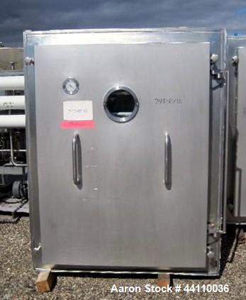 Used Pink Thermosysteme Gmbh Vacuum Tray Dryer, Approximate 110 Square Feet, Model VT-1100-950-1550-10, Stainless Steel. Chamber rated 4 Bar (60 PSI)/Full Vacuum. (9) 316L Trays approximate 43" x 37"...