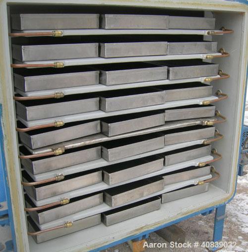 Used Stokes Vacuum Shelf Dryer, Model 138-H, Approximately 97.6 Square Feet, Carbon Steel.(8) 44" Wide x 40" deep x 1" thick jacketed shelves, (1) 304 stainless steel. 4" Spacing between shelves. Jac...