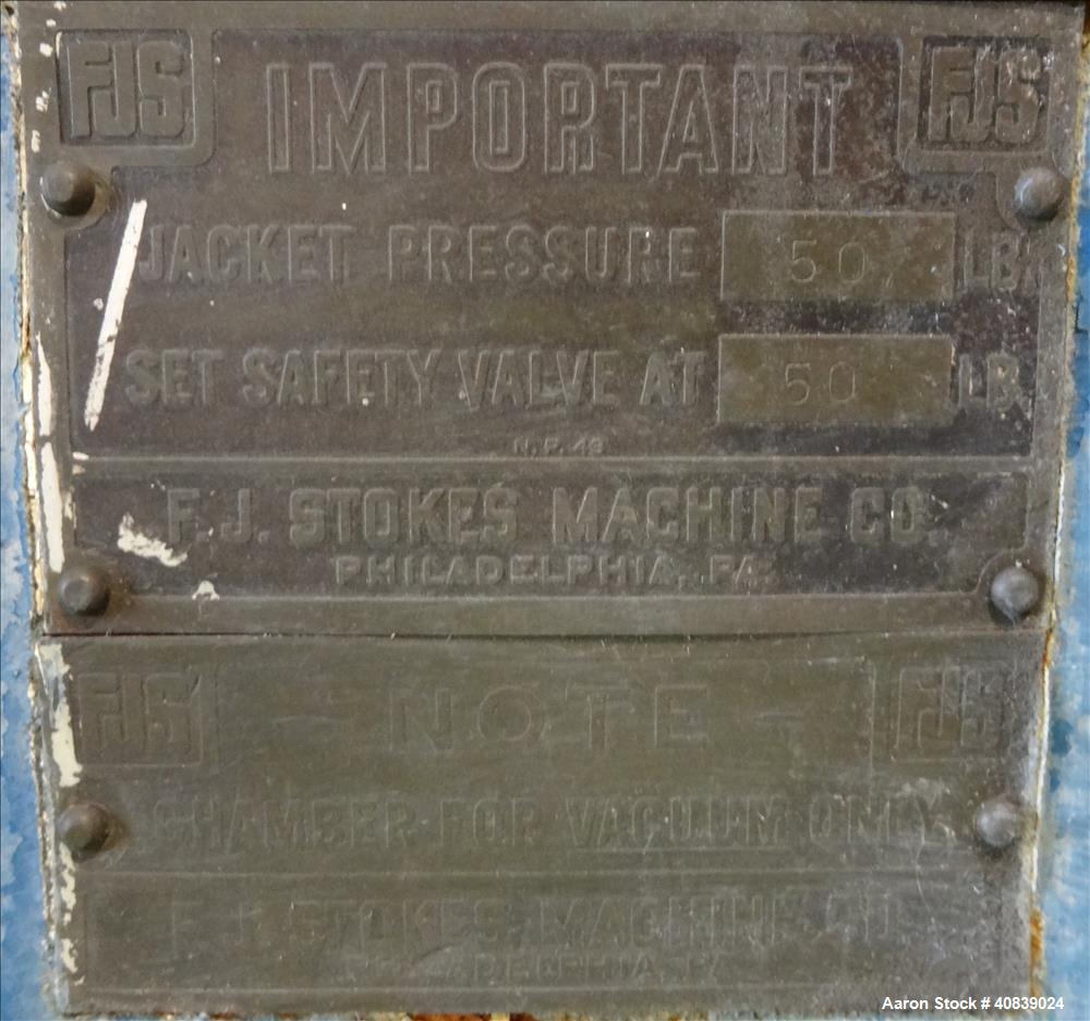 Used Stokes Vacuum Shelf Dryer, Model 138-H