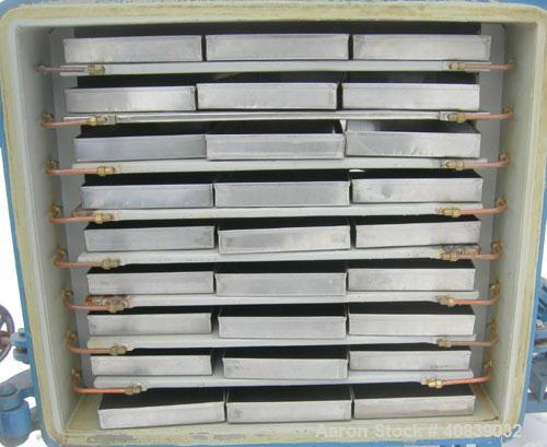 Used Stokes Vacuum Shelf Dryer, Model 138-H, Approximately 97.6 Square Feet, Carbon Steel. (8) 44" Wide x 40" deep x 1" thick jacketed shelves, (1) 316 stainless steel, 4" spacing between shelves. Ja...