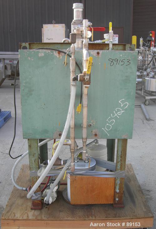 USED: Stokes vacuum shelf dryer, model 338-B-2, 8 square feet, 304 stainless steel. (3) 24" wide x 24" deep x 1" thick shelves, (2) usable, rated 50 psi with FV at 650 deg F. 7.6" spacing between she...