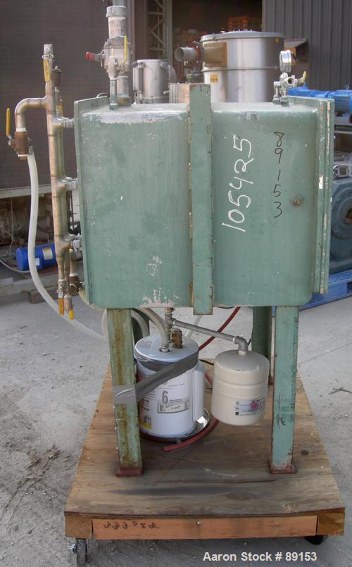 USED: Stokes vacuum shelf dryer, model 338-B-2, 8 square feet, 304 stainless steel. (3) 24" wide x 24" deep x 1" thick shelves, (2) usable, rated 50 psi with FV at 650 deg F. 7.6" spacing between she...