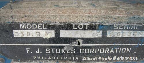 Used Stokes Vacuum Shelf Dryer, Model 338-H, Approximately 73.3 Square Feet, Carbon Steel. (6) 44" Wide x 40" deep x 1" thick jacketed shelves, (5) 304 stainless steel. 5-1/2" spacing between shelves...