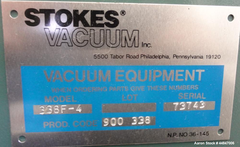 Used Carbon Steel Stokes Vacuum Shelf Dryer, Model 338F-4