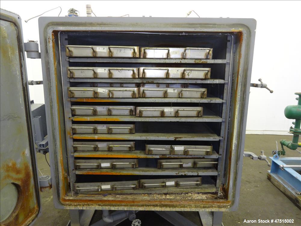 Used Stokes Vacuum Shelf Dryer, Model 338H-8, 97.8 Square Feet, Carbon Steel.