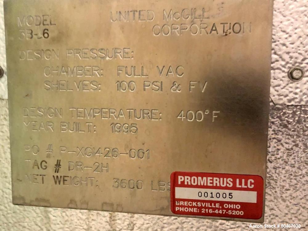 Used United McGill Vacuum Shelf Dryer, Model 3B-6